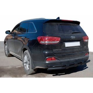 Задняя дуга AK015 Черная (нержавейка) Kia Sorento II XM 2009-2014 гг. фото 1