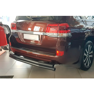 Задняя защита AK002-double Черная (2 шт., нержавейка) фото 1