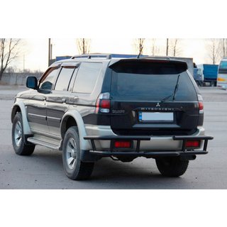Задняя защита AK-Special Black (нержавейка) Mitsubishi Pajero Sport 1996-2007 гг. фото 2