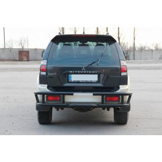 Задняя защита AK-Special Black (нержавейка) Mitsubishi Pajero Sport 1996-2007 гг. фото 4