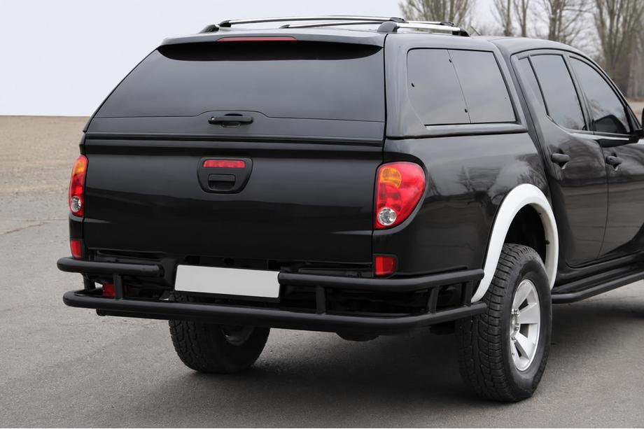 Mitsubishi L200 2006-2015 гг. Задняя защита AK0022 Черный (нерж. сталь) Фото 1