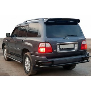 Задняя защита AK009-15 Черный (нерж. сталь) Lexus LX470 1998-2007 гг. фото 1