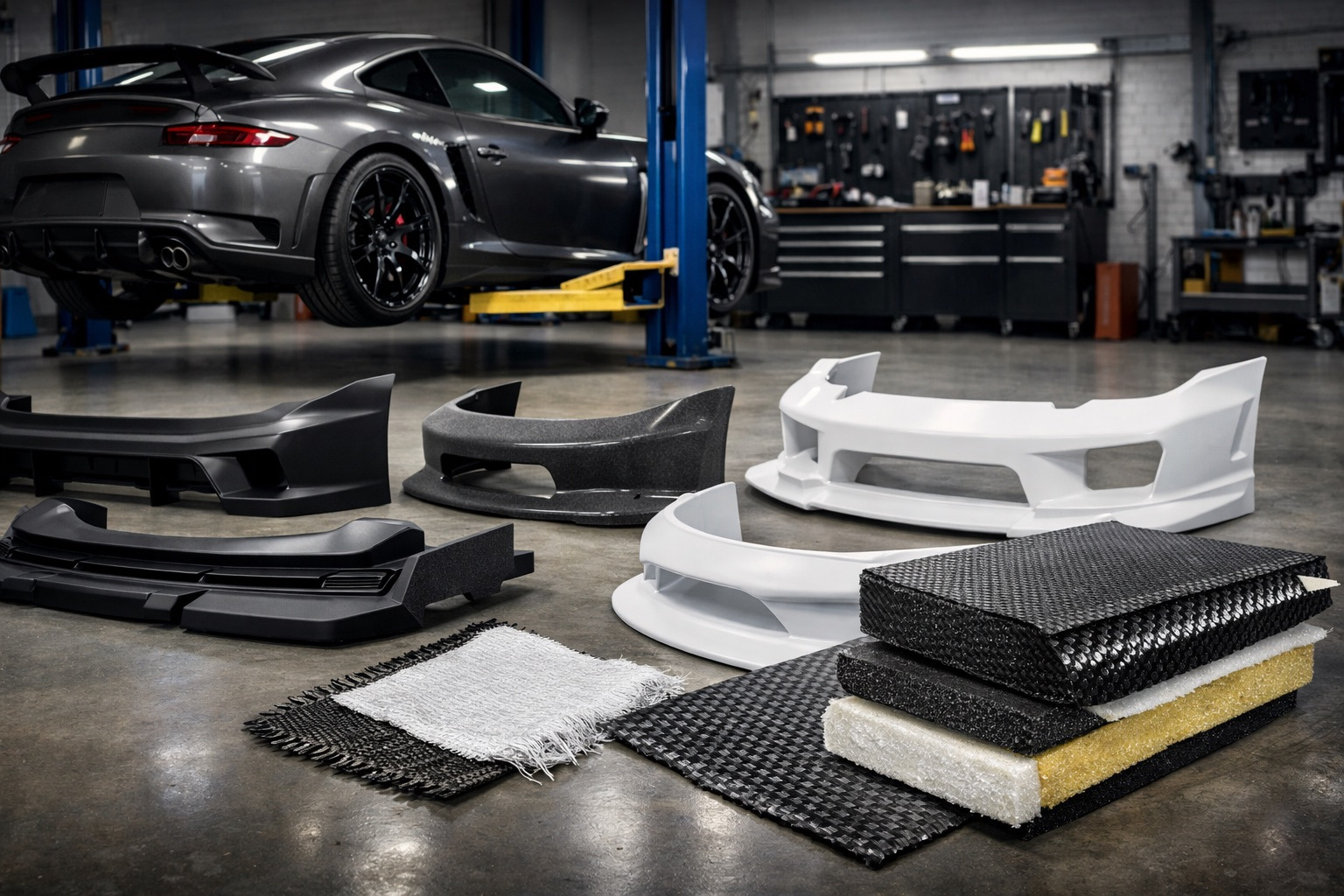 Обвесы, пороги, спойлеры: как выбрать материал (ABS vs PP vs FRP vs карбон) и избежать трещин