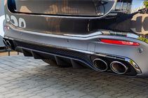 Mercedes GLE W167 2018- гг. Задний диффузор с насадками выхлопа GLE53 Black (2023-2026) фото 1