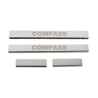 Накладки на пороги Carmos (4шт, нержавейка) Jeep Compass 2016- гг. фото 1