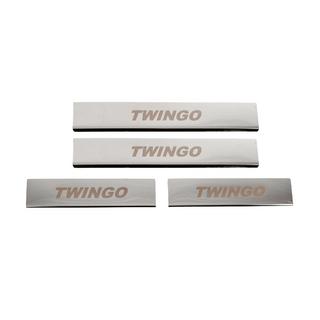 Накладки на пороги Carmos из нержавеющей стали Renault Twingo 2007-2014 гг. фото 1