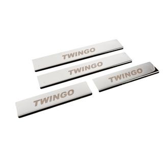 Накладки на пороги Carmos из нержавеющей стали Renault Twingo 2007-2014 гг. фото 3