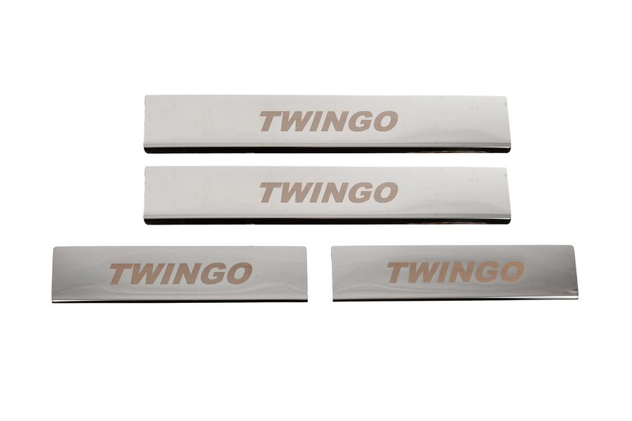 Renault Twingo 2007-2014 гг. Накладки на пороги Carmos из нержавеющей стали Фото 1