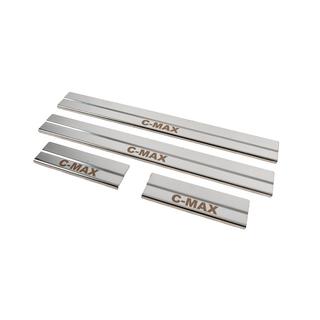 Накладки на пороги (4 шт, нержавейка) Ford C-Max 2004-2010 гг. фото 2