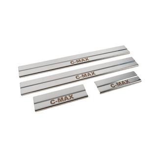 Накладки на пороги (4 шт, нержавейка) Ford C-Max 2004-2010 гг. фото 3