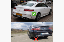 Mercedes E-class coupe C238 2016-2024 гг. Задний диффузор Black с насадками Chrome (Дизайн AMG53) фото 4