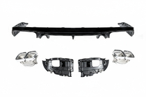 Mercedes E-class coupe C238 2016-2024 гг. Задний диффузор Black с насадками Chrome (Дизайн AMG63) фото 2