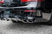 Mercedes E-class coupe C238 2016-2024 гг. Задний диффузор Black с насадками Chrome (Дизайн AMG63) фото 1