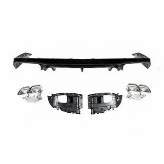 Задний диффузор Black с насадками Chrome (Дизайн AMG63) фото 2