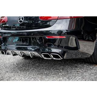 Задний диффузор Black с насадками Chrome (Дизайн AMG63) фото 1