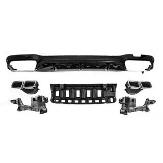 Задний диффузор с насадками E63-Design Black (для AMG/AMG-Line 2016-2020)