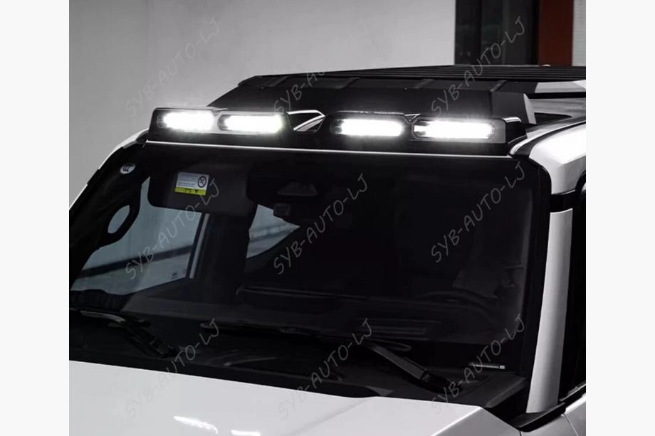 Toyota Land Cruiser Prado 250 2023- гг. Козырек лобового стекла с LED (Белый) Image