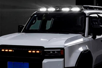 Toyota Land Cruiser Prado 250 2023- гг. Козырек лобового стекла с LED (Черный) фото 2