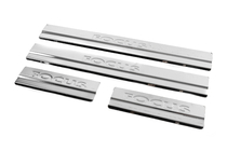 Ford Focus II 2005-2008 гг. Накладки на пороги V2 (Carmos, 4 шт., нерж. сталь) фото 2