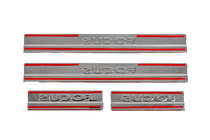 Ford Focus II 2005-2008 гг. Накладки на пороги V2 (Carmos, 4 шт., нерж. сталь) фото 4