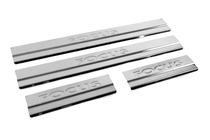 Ford Focus II 2008-2011 гг. Накладки на пороги V2 (Carmos, 4 шт., нерж. сталь) фото 3