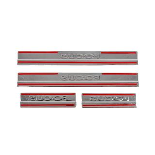 Накладки на пороги V2 (Carmos, 4 шт., нерж. сталь) Ford Focus II 2008-2011 гг. фото 4