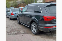 Audi Q7 2005-2015 гг. Боковые пороги OEM (без креплений, 2 шт., алюминий) фото 7