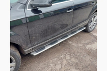Audi Q7 2005-2015 гг. Боковые пороги OEM (без креплений, 2 шт., алюминий) фото 1