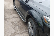 Audi Q7 2005-2015 гг. Боковые пороги OEM (без креплений, 2 шт., алюминий) фото 2
