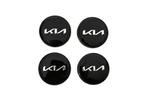 KIA Колпачки в диски 60/56 мм (Чёрные с хромом, 4 шт.) фото 1