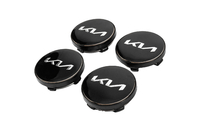 KIA Колпачки в диски 60/56 мм (Чёрные с хромом, 4 шт.) фото 2