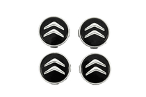 Citroen Колпачки в диски 60/56 мм (Чёрные с хромом, 4 шт.) фото 1