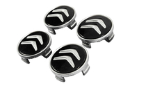 Citroen Колпачки в диски 60/56 мм (Чёрные с хромом, 4 шт.) фото 2