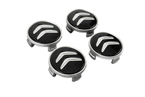 Citroen Колпачки в диски 60/56 мм (Чёрные с хромом, 4 шт.) фото 3