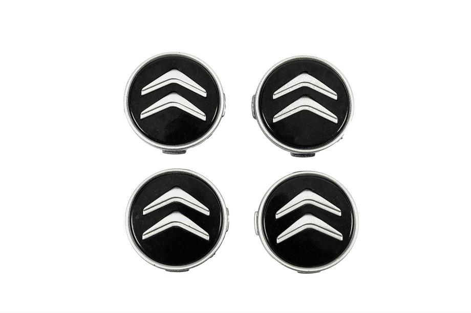 Citroen Колпачки в диски 60/56 мм (Чёрные с хромом, 4 шт.) Image