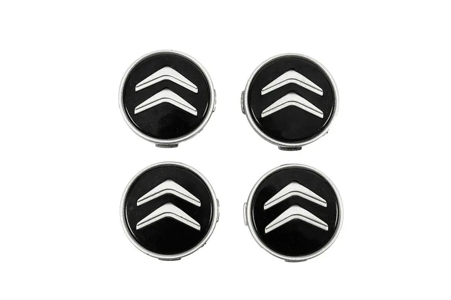 Citroen Колпачки в диски 60/56 мм (Чёрные с хромом, 4 шт.) Фото 1