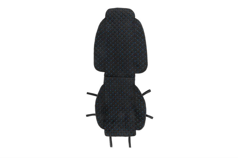 Накидка на сиденье (1 шт., чёрная с синей строчкой) Image