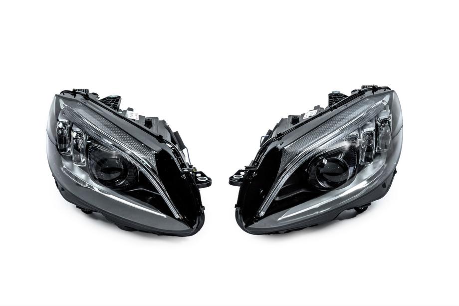 Mercedes C-class W205 2014-2021 гг. Передние фары с модулями Full LED (для HALOGEN, 2 шт.)