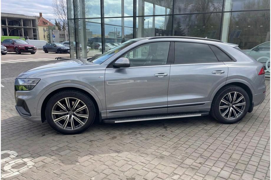 Audi Q8 2018- гг. Боковые пороги Bosphorus Grey (2 шт., алюминий) Фото 1