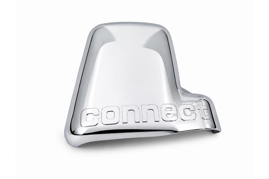 Ford Connect 2010-2013 гг. Накладки на зеркала вариант №1 с логотипом справа (1 шт., пластик) Image