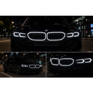 Ноздри M-Look LED (2022+, черный глянец) BMW 3 серия G20/G21 2018- гг. фото 2