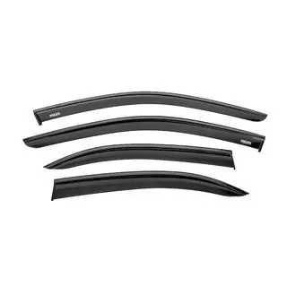 Ветровики с чёрным молдингом Niken Luxury (4 шт) Mercedes C-class W204 2007-2015 гг. фото 1