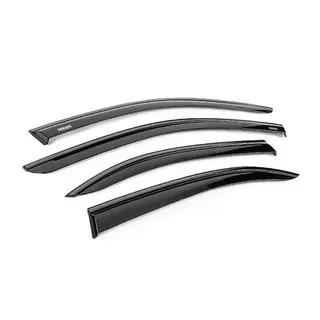 Ветровики с чёрным молдингом Niken Luxury (4 шт) Mercedes C-class W204 2007-2015 гг. фото 3