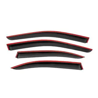 Ветровики с чёрным молдингом Niken Luxury (4 шт) Mercedes C-class W204 2007-2015 гг. фото 4