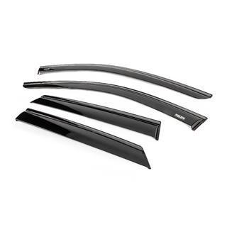 Ветровики с чёрным молдингом Niken Luxury (4 шт) Mercedes ML W164 2005-2011 гг. фото 2