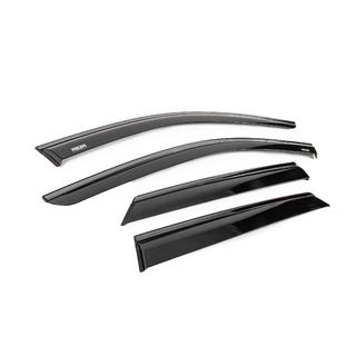 Ветровики с чёрным молдингом Niken Luxury (4 шт) Mercedes ML W164 2005-2011 гг. фото 3