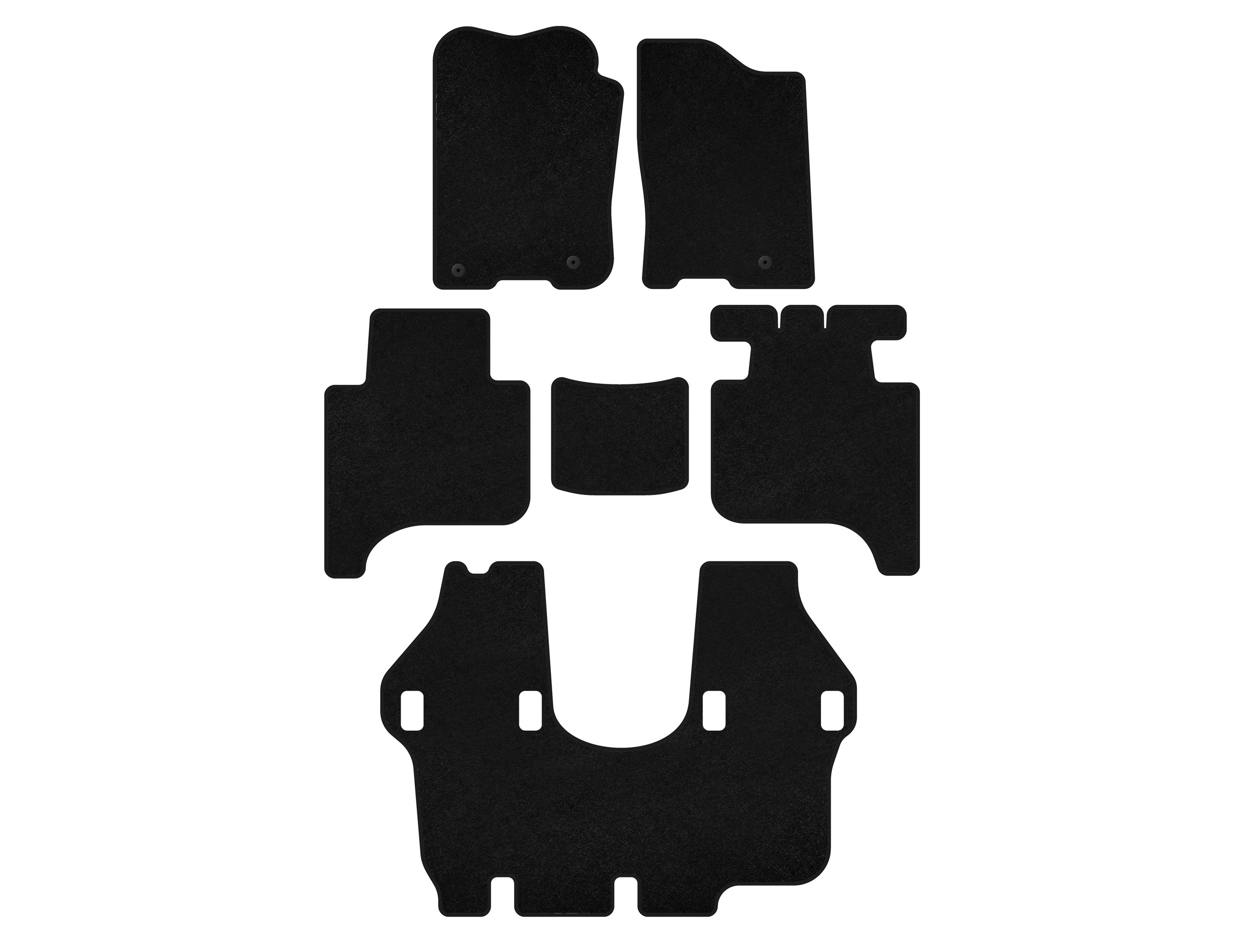 Килимки текстильні Deluxe (3 ряди, 2004-2008, Чорний)