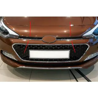 Накладки на решетку 2014-2018 (2 шт, нержавейка) Hyundai I-20 2014-2020 гг. фото 1