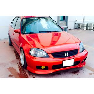 Уценка Передняя лип-накладка DPT V-2 (черный глянец) Honda Civic 1995-2001 гг. фото 1