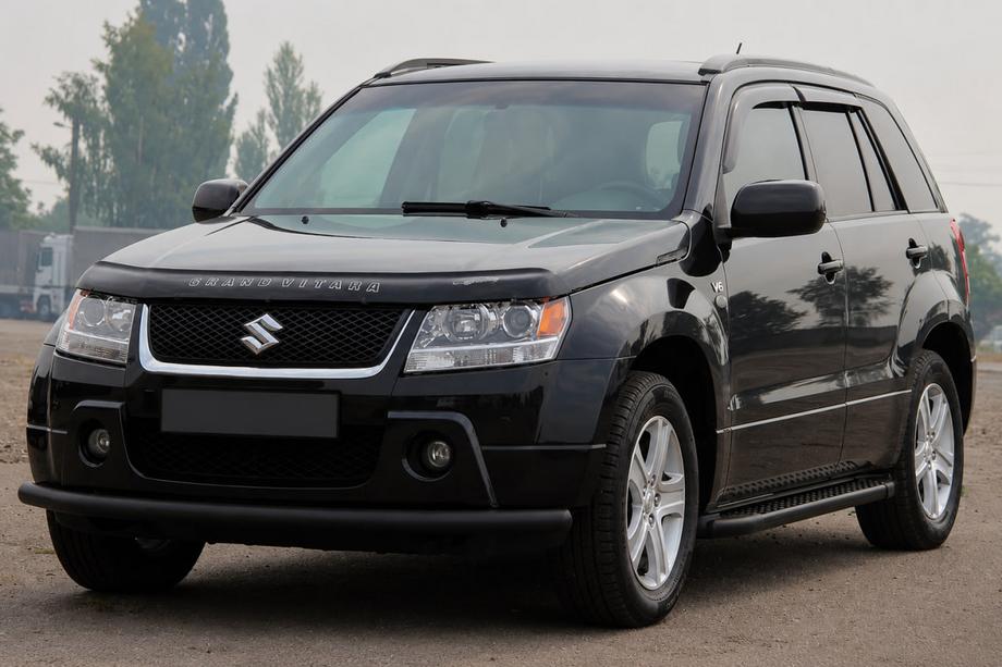 Suzuki Grand Vitara 2005-2017 гг. Передний ус ST008 Black (нерж.) Image